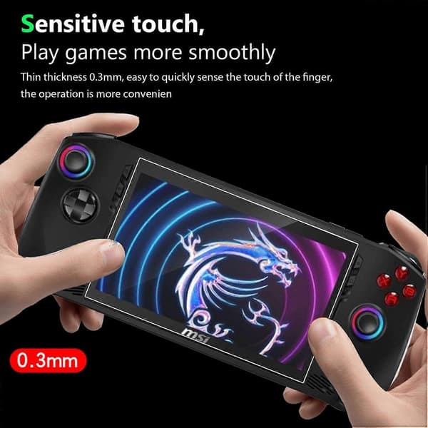 Skärmskydd i härdat glas för MSI Claw A1M 7\", 9H HD Anti-Scratch Full-Coverage för MSI Claw 3 Pcs