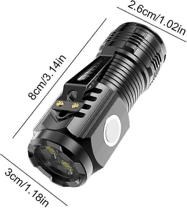 Oppladbar LED-lommelykt, med 5 moduser (grønn)