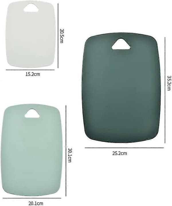 3-pack Plastskärbrädor Flexibel Skärbräda Professionell Skärbräda
