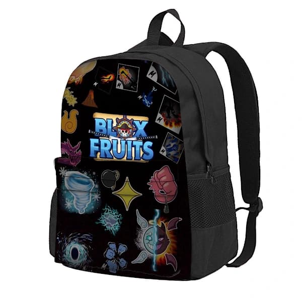 Roblox Fruktmönster Barnryggsäck, Stor Kapacitet Polyester Ryggsäck för Grundskoleelever