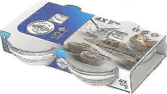 Duralex Sett med 4 Lys Runde Stableboller 7,5 cm Selskaper Grillmat Desserter Blanding Dipp