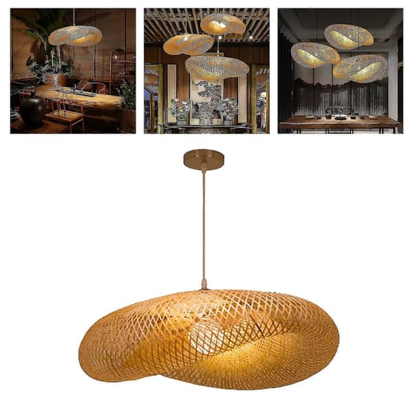Bambu ljuskrona LED-lampa Hänglampa Café Sovrum Matsal Inredning