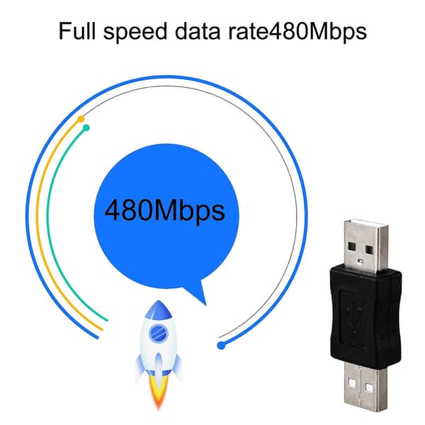SODIAL(R) USB A hann til hann koblingsadapter svart