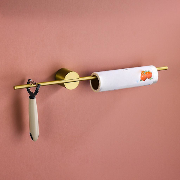 Multifunktionel håndklædeholder Håndklædestang Guldbase 50CM+Trækornsbase 50CM