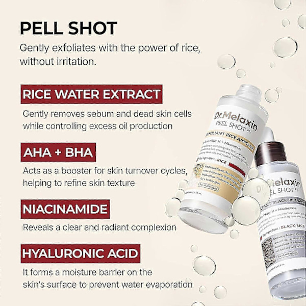 2 STK Dr.Melaxin PEEL SHOT GLOW EXFOLIANT RIS AMPOULLE (HVID RIS/SORT RIS) 2025