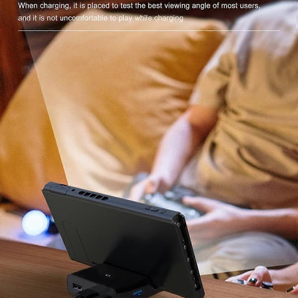 Til Switch/Switch Lite konsol video konverter bærbar Mini HDMI-kompatibel TV-dockingstation oplader sort