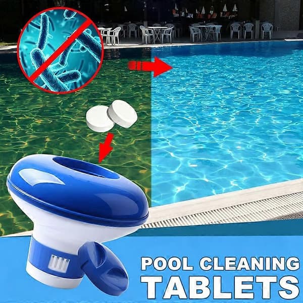 Poolklortabletter med 5-tums flytande tablettdispenser, klordispenser för trädgårdspooler, uppblåsbara barnpooler, bubbelpooler, spa och isbad 1 Set