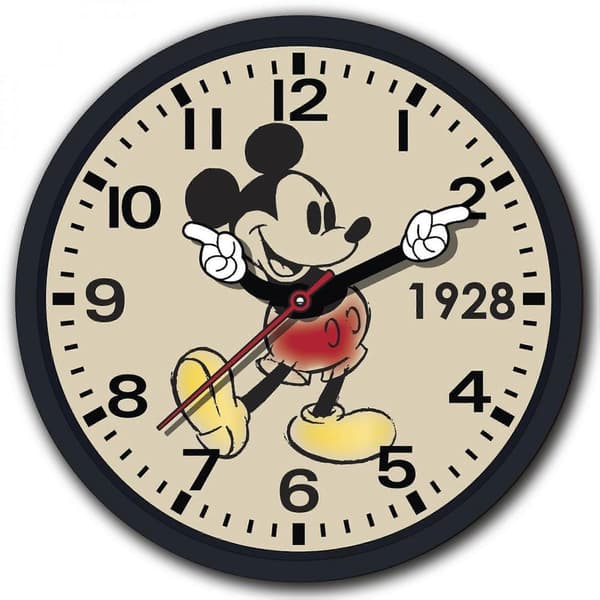 Mickey Mouse Retro Klocka Visare 10\" Väggklocka