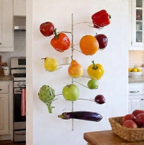 Frukt- och grönsaksväggställ, exploderande fruktskål, kreativ fruktskål i rostfritt stål - Kreativ heminredning grönsaksställ, flervåningsställ F 2pcs