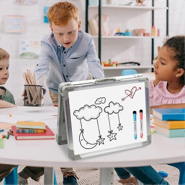 Magnetisk, bærbar whiteboard, dobbeltsidig, sammenleggbart whiteboard staffeli for skrivebord