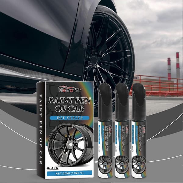 Bil Alufælg Højglans Sort Touch Up Maling Pen Ridse Chip Reparation Vedligeholdelse Maling Pen 2pcs