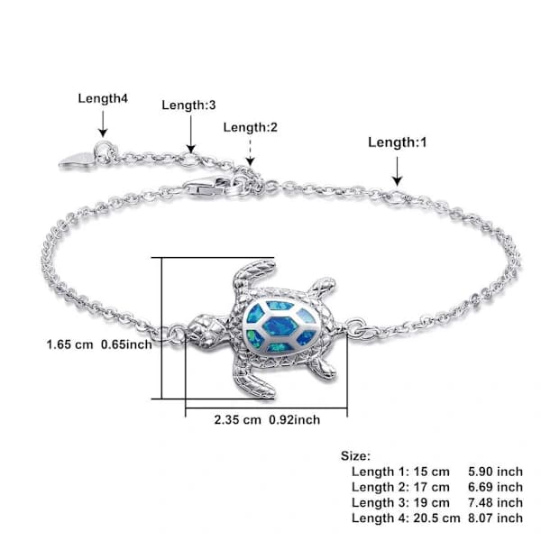 Blått opal skilpadde armbånd for kvinnesmykker