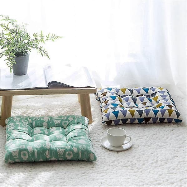 Sittdyna, Set med 2 dynor, Sittdyna, Sittdyna 40x40 cm, Trädgårdsdyna (gul schackruta, rund)