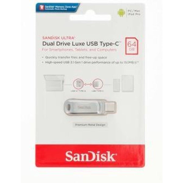 SanDisk Ultra Dual Drive Luxe USB-minne 64 GB USB Type-A / USB T