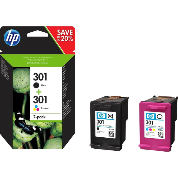 HP 301 - Bläckpatroner - Svart - Färg - Dual-Pack