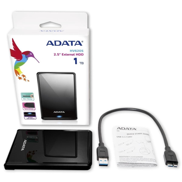 ADATA HV620S ekstern harddisk 1000 GB Sort