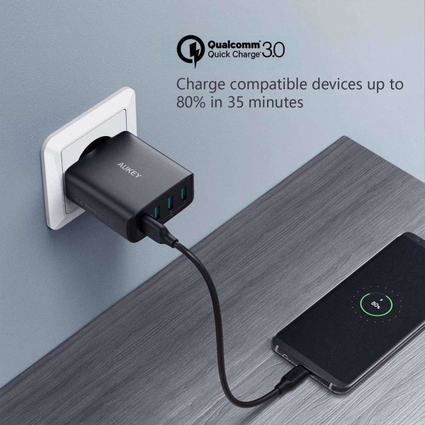 AUKEY PA-T18 mobilladdare 4xUSB Quick Charge 3.0 10.2A 42W