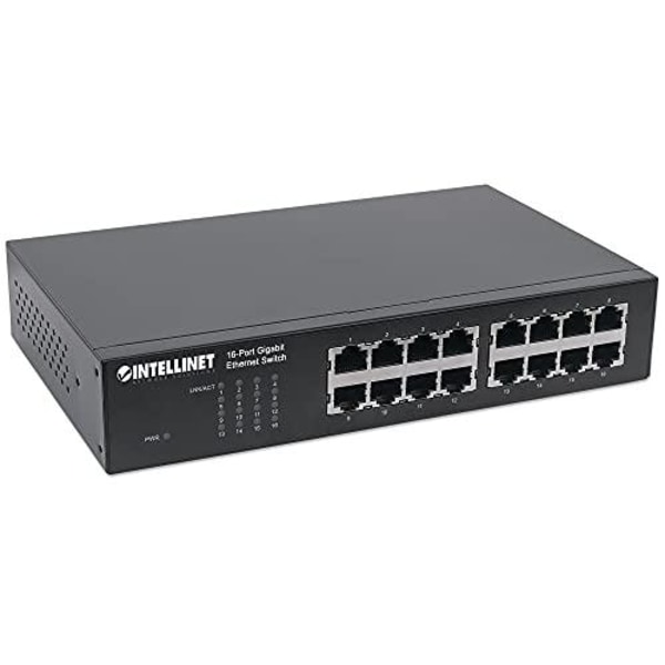 Intellinet 16-ports Gigabit Ethernet-switch, 16-ports RJ45 10/10