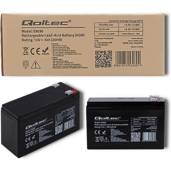 Qoltec 53031 AGM akku | 12V | 9Ah | max 135A