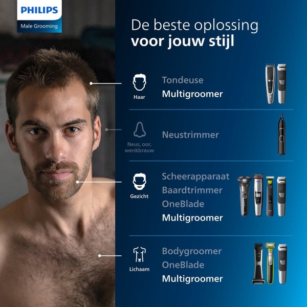 Philips MULTIGROOM Series 3000 8-i-1, ansikte och hår MG3730/15 Svart