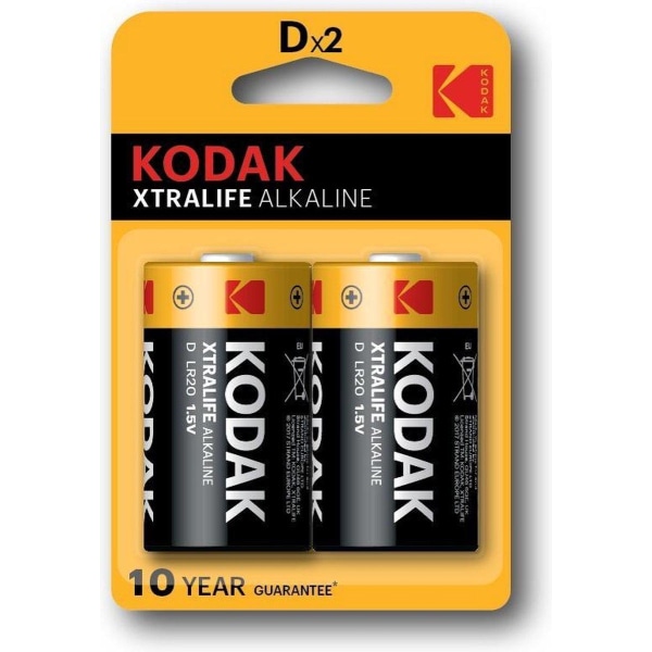 Kodak KDXLR20PB2 Engångsbatteri D Alkaliskt Svart