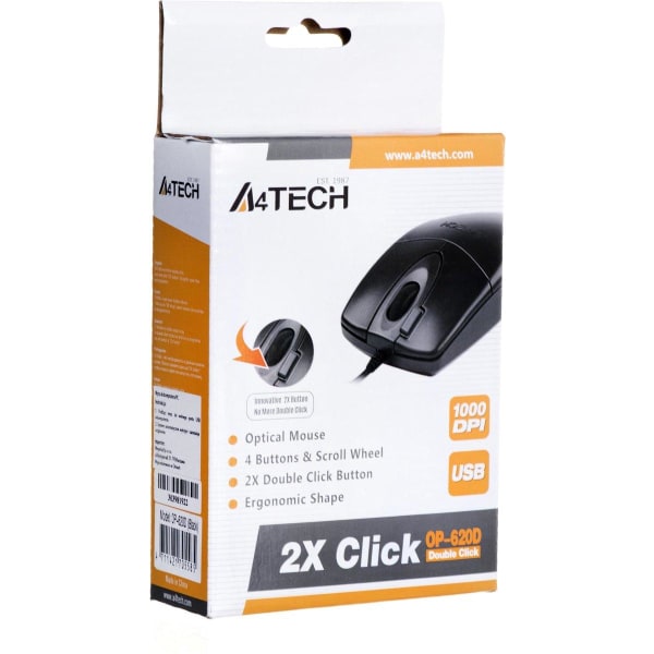 A4Tech OP-620D mus Ambidextrous USB Type-A Optisk 1200 DPI