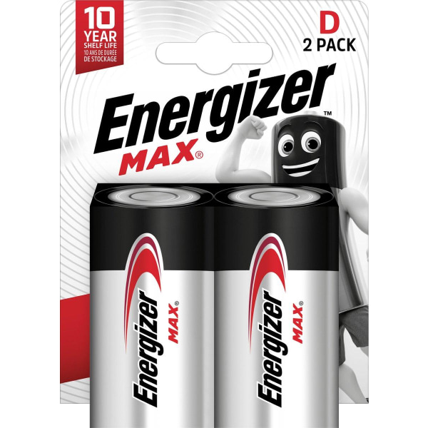 ENERGIZER MAX D LR20 BATTERI. 2 stk. ØKO emballage Black