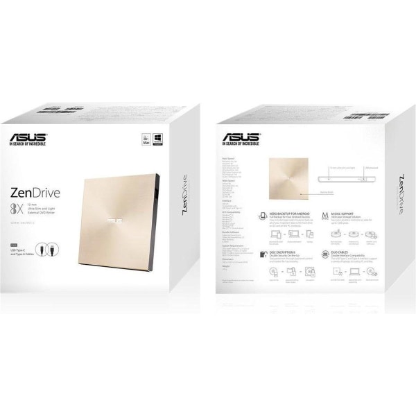 ASUS ZenDrive U9M optisk skivenhet DVD±RW Gold
