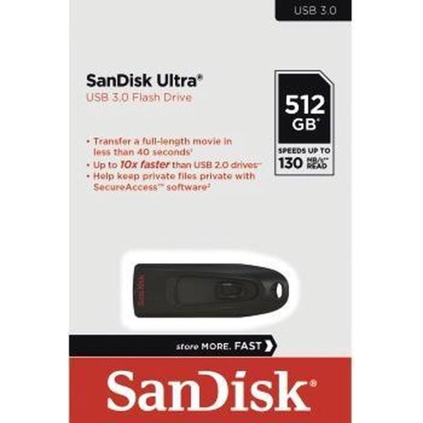SanDisk Ultra USB-minne 512 GB USB Typ-A 3.2 Gen 1 (3.1 Gen 1) S