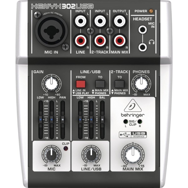 Behringer X302USB lydmixer 5 kanaler