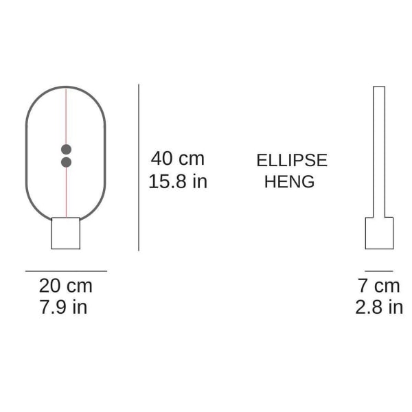 Allocacoc Heng Balanslampa Ellips USB Light Wood Svart