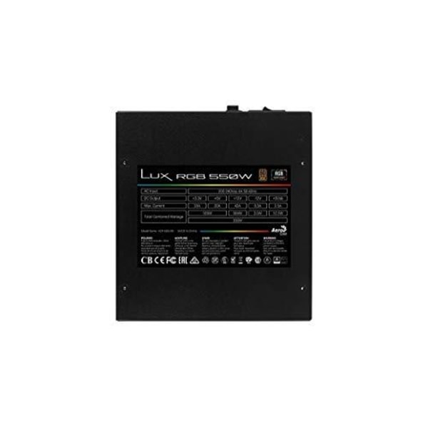 Strømforsyning Aerocool Lux RGB 550M 550 W Sort