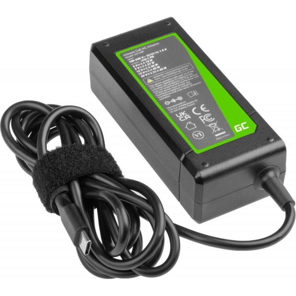 Green Cell AD134P USB-C laddare AC-adapter 65W för bärbar surfpl