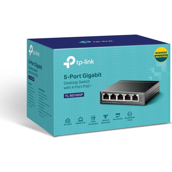 TP-Link 5-portars Gigabit Desktop PoE-switch med 4-portar