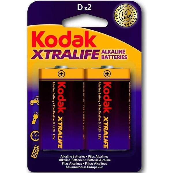 Kodak KDXLR20PB2 Engångsbatteri D Alkaliskt Svart