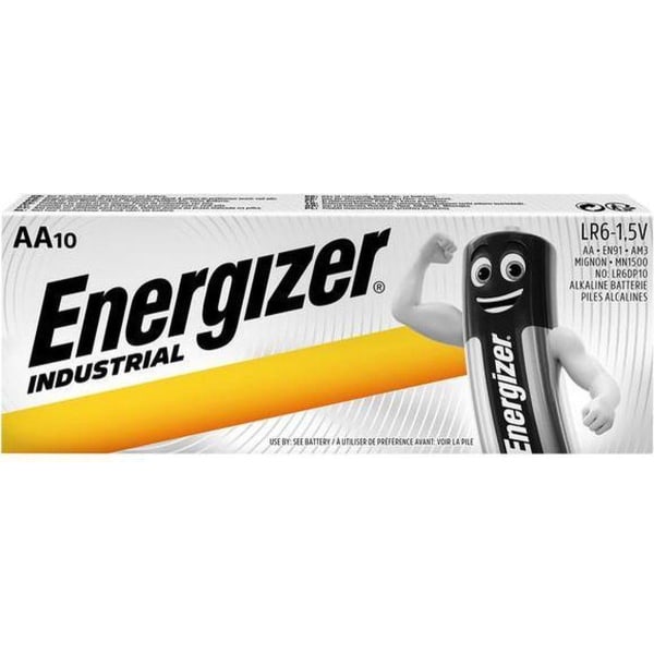 ENERGIZER INDUSTRIAL PRO AA LR6 1,5V BATTERI 10 STK Svart