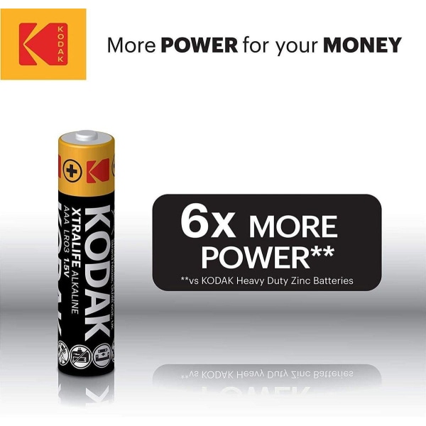 Kodak XTRALIFE alkalisk AAA-batteri (60 stk.) Black