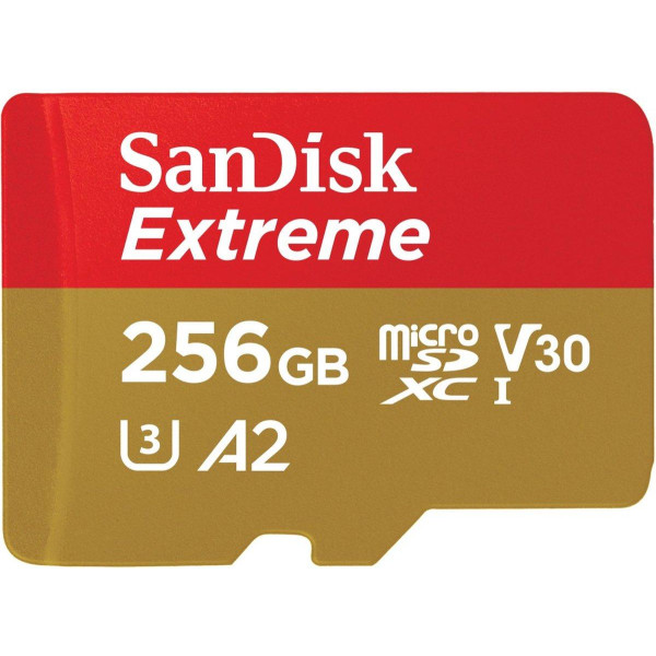 SanDisk Extreme 256 GB MicroSDXC UHS-I klass 10