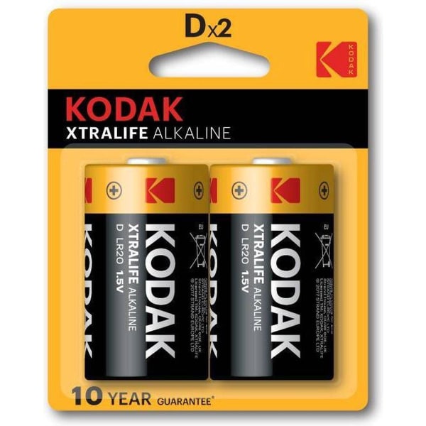 Kodak KDXLR20PB2 Engångsbatteri D Alkaliskt Svart