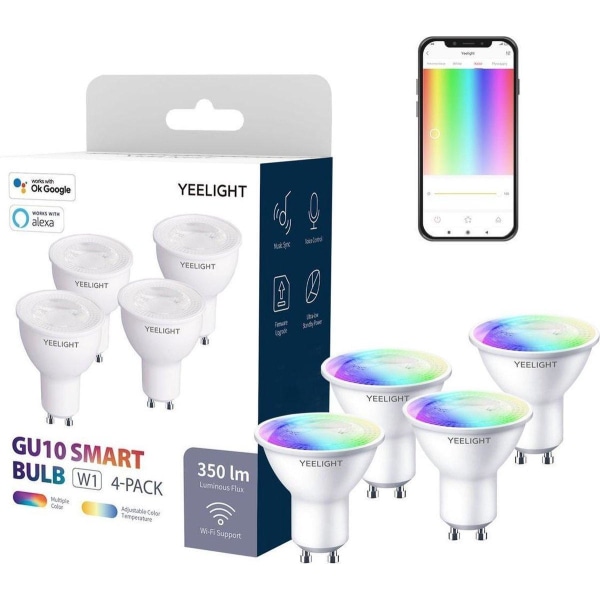 Yeelight YLDP004-A W1 GU10 (färg) smart glödlampa 4,5 W Wi-Fi vi Svart
