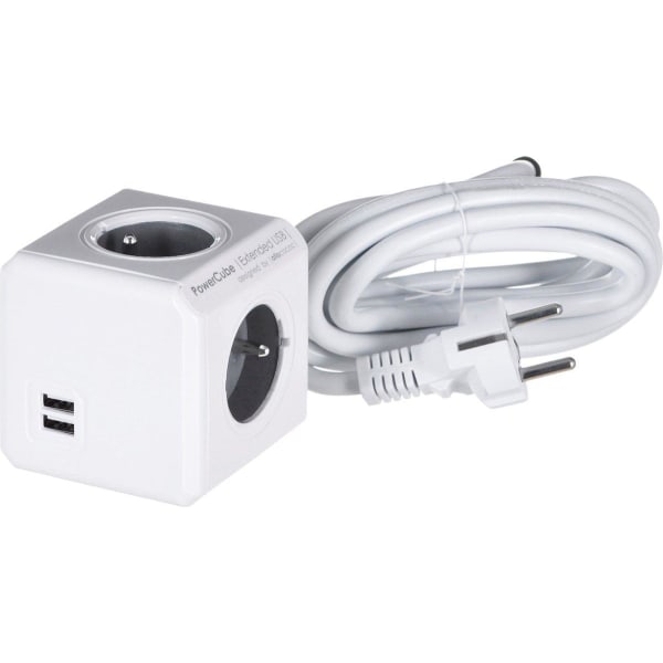 Allocacoc PowerCube Extended USB E(FR), 3m strömförlängning 4 AC