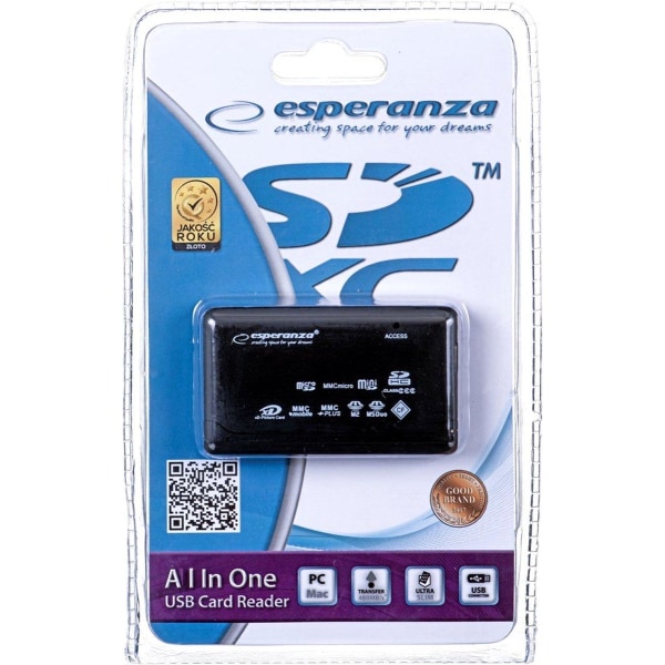 Esperanza EA117 kortläsare Black USB 2.0