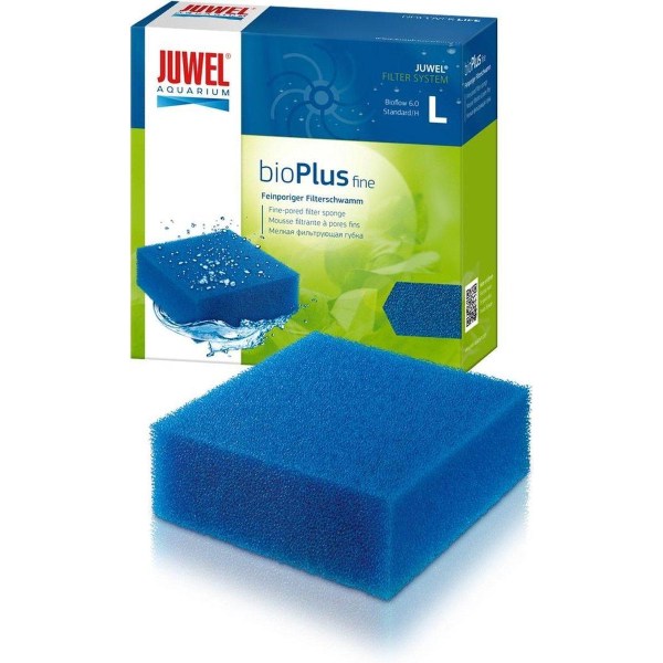 JUWEL bioPlus fin L (6.0/Standard) - slät svamp för akvariefilte Svart