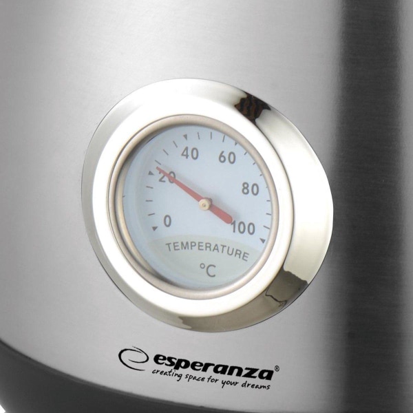 Esperanza EKK029 Vattenkokare med termometer 1,7 L 2200 W Inox Svart