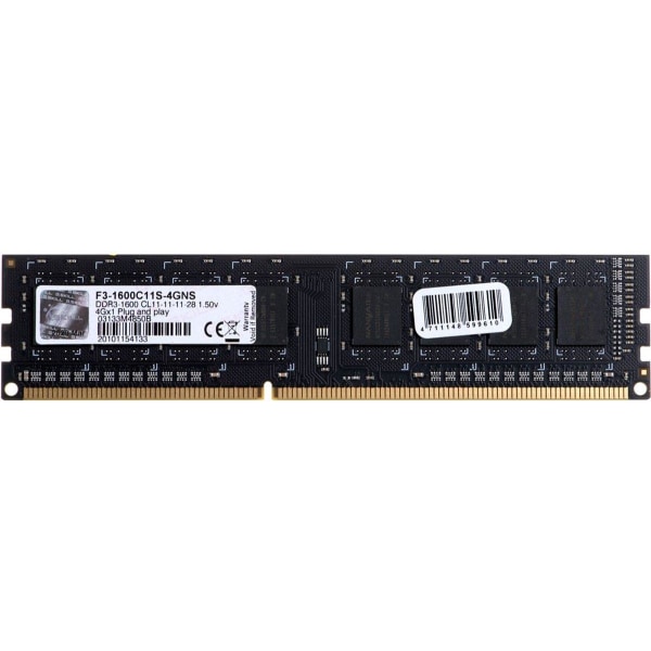 G.Skill 4GB DDR3-1600 hukommelsesmodul 1600 MHz