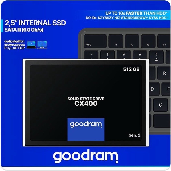 Goodram CX400 gen.2 2,5" 512 GB Serial ATA III 3D TLC NAND