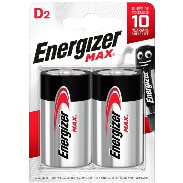 ENERGIZER MAX D LR20 AKKU. 2 kpl. ECO pakkaus Black