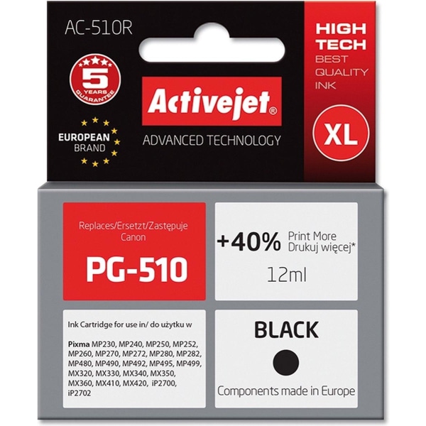 Activejet AC-510R bläck för Canon-skrivare; Canon PG-510 ersättn
