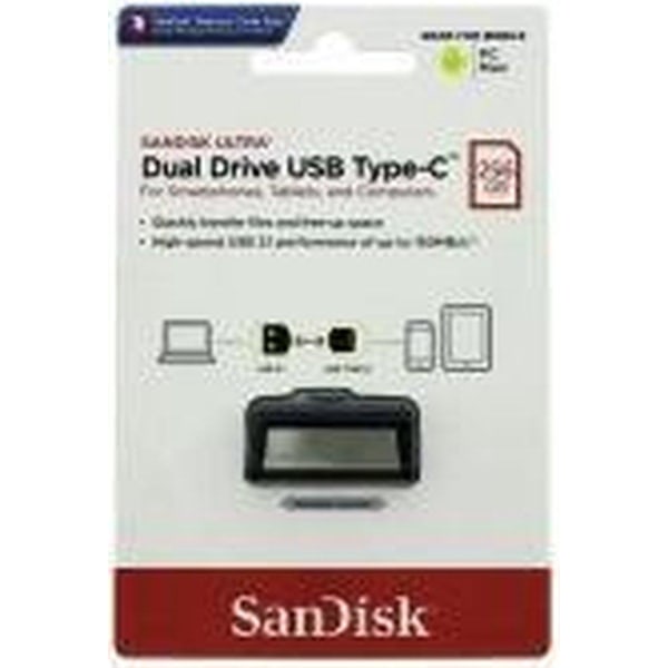 SanDisk Ultra Dual Drive 256 GB USB-minne USB Type-A / USB Type-