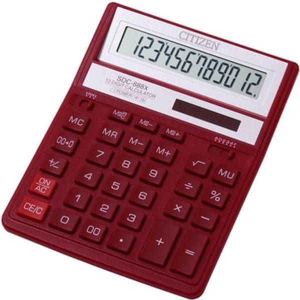 CITIZEN SDC-888X -laskin Pocket Financial Red